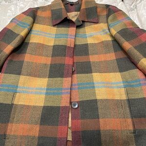 Ellen Tracy Red and Green Plaid Jacket